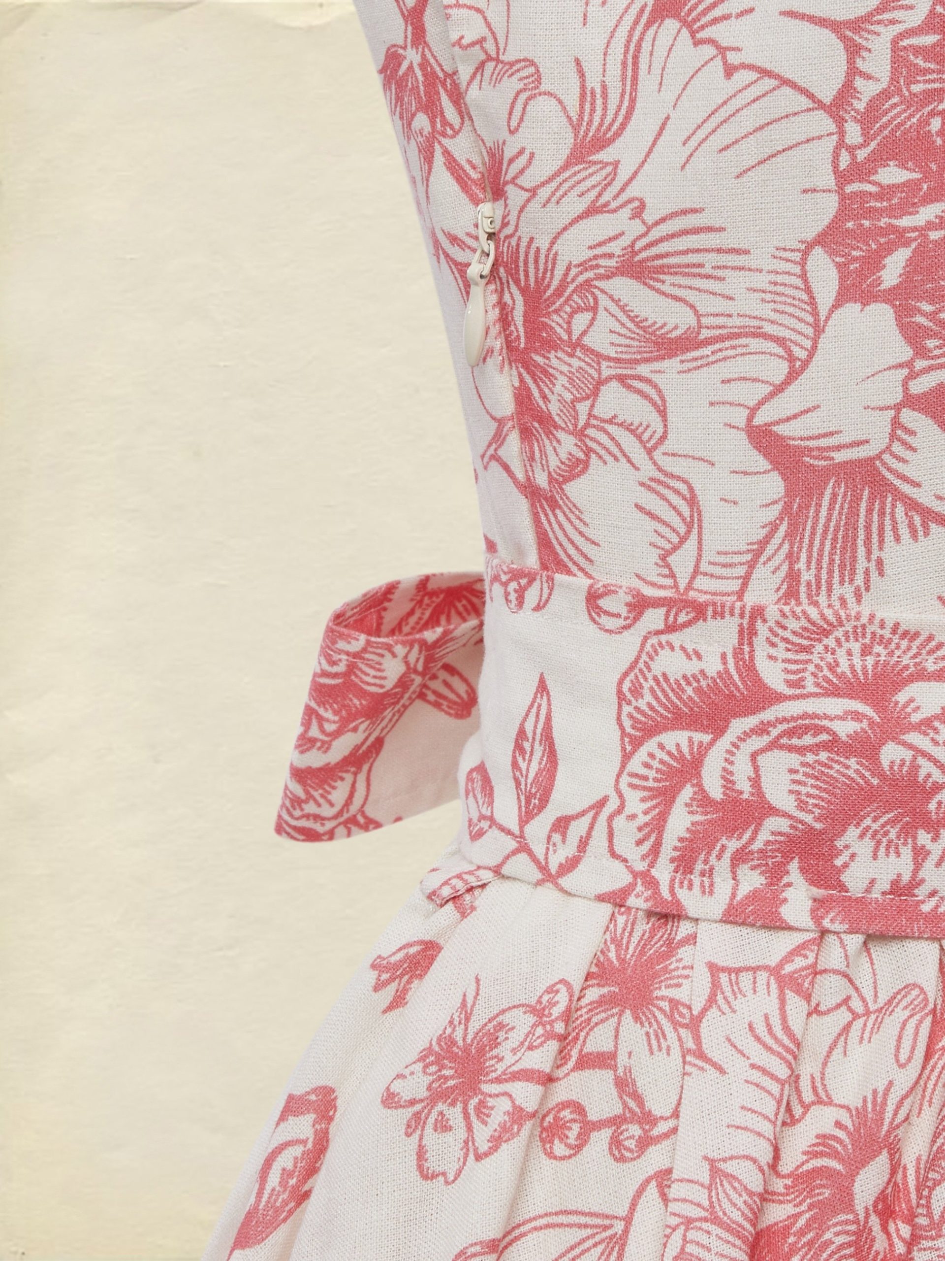 (SIZE:XS-XXL) Maxi Linen Dress , Cap Sleeves, Stand Collar, Floral, Lace, Vintage, Apricot - Image 6